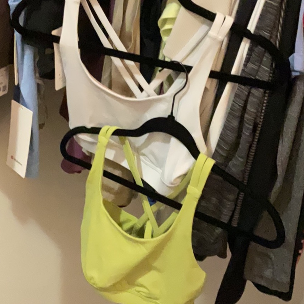 Lululemon Athletica White and Yellow Sports Bras